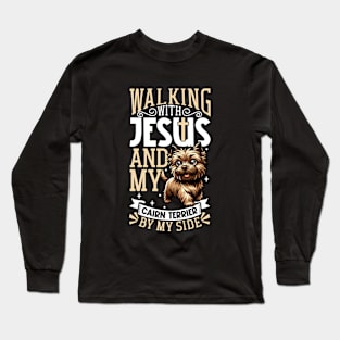 Jesus and dog - Cairn Terrier Long Sleeve T-Shirt